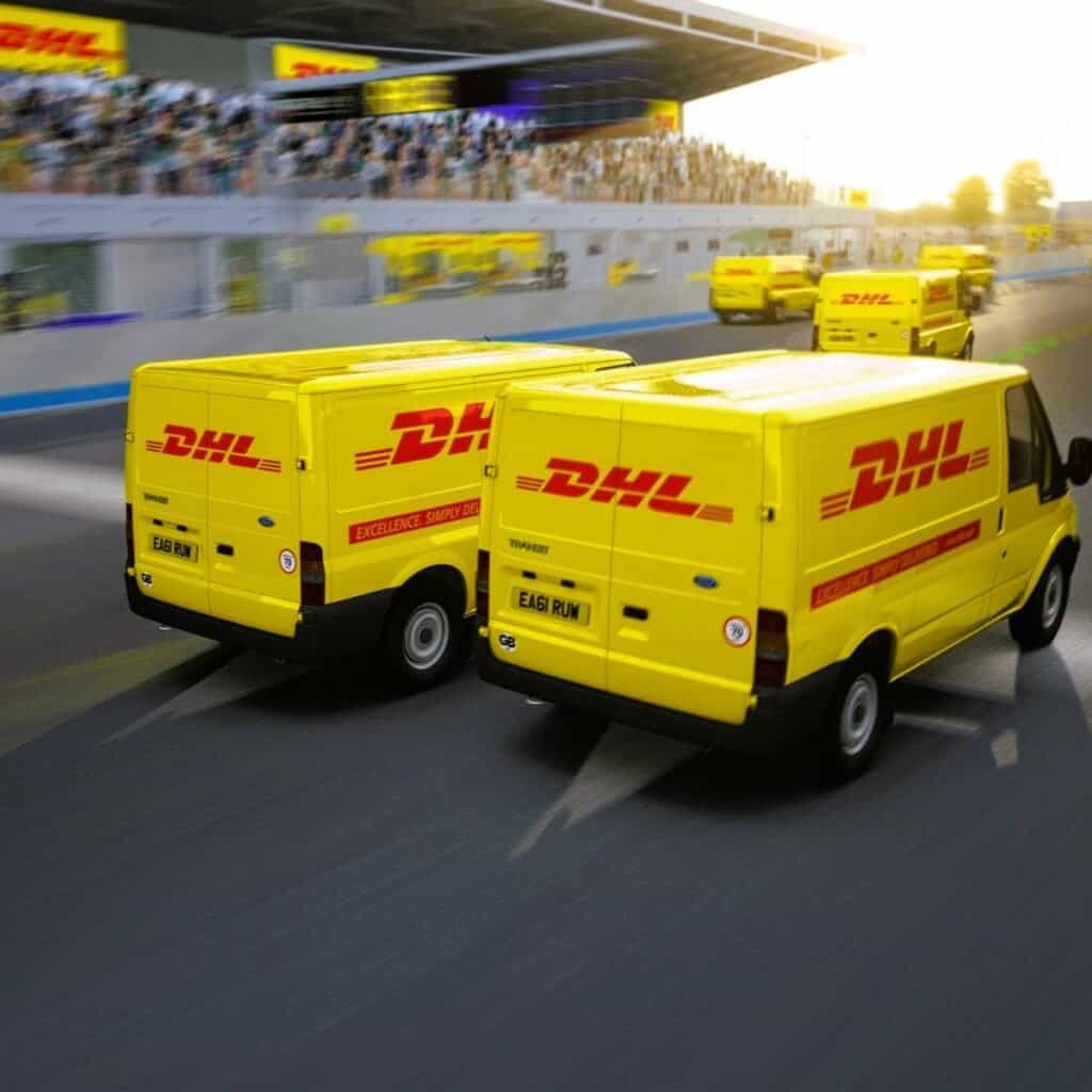 You can add your text to any commercial car, Van or vehicle with RoarFun emotional branding including Ford DHL van.