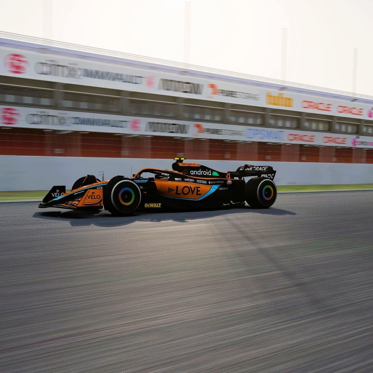 Formula 1 virtual experience simulator with brands - Oracle, Citrix and 14 others.