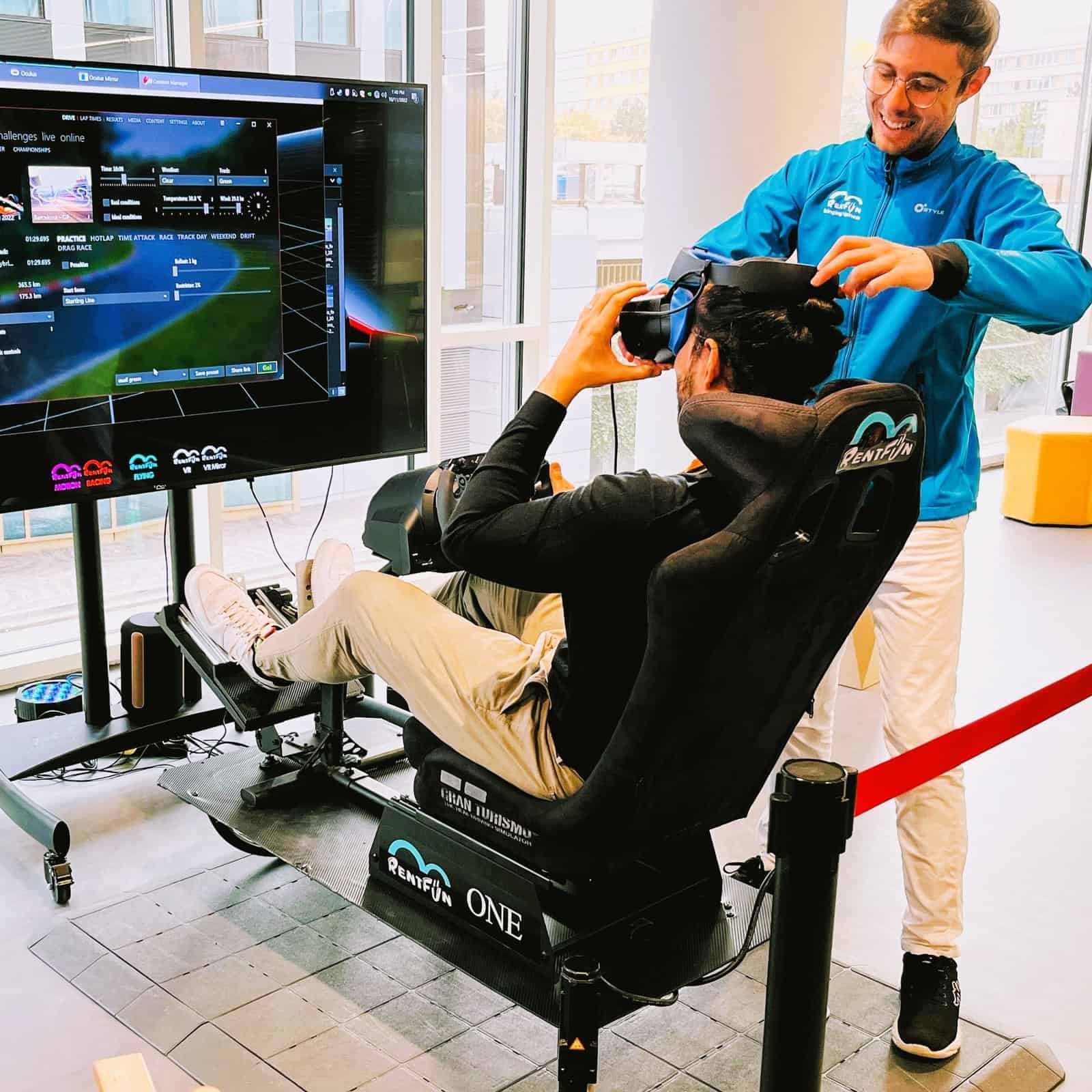 VR support person for the motion racing simulators.